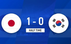 半場日本女足1-0領(lǐng)先，成宮唯進(jìn)球，金敏智錯(cuò)失良機(jī)。